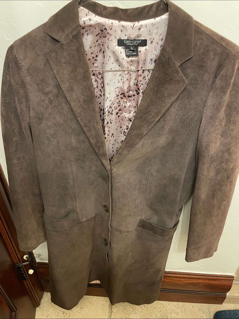 Karen Kane Brown Suede Women's Long Blazer
